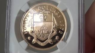 1972年イギリス連邦　バハマ 　ヤングエリザベス　100ドル　プルーフ金貨PF67　UCAM NGC