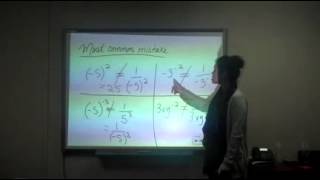 Most common mistakes with negative exponents
