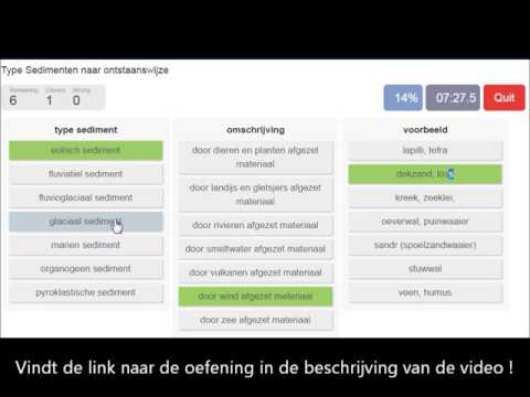 type sedimenten naar ontstaanswijze | oefening voor fysische geografie