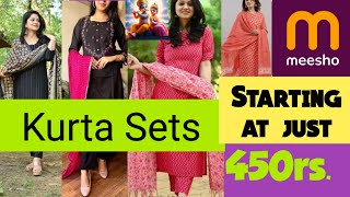 Meesho summer kurtis / kurta sets Haul😍 STARTS 450RS. 💖Meesho office/ Daily wear set haul#meesho