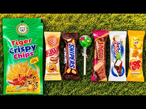 ASMR Most Popular Candys / some lots of colorful rainbow lollipop candy / unpacking chocolate eat