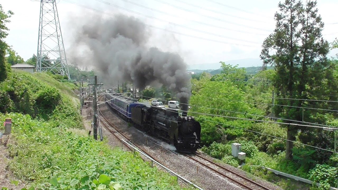 2025年5月29日 蒸気機関車 D51 498 全開力行!! 25‰の急勾配に