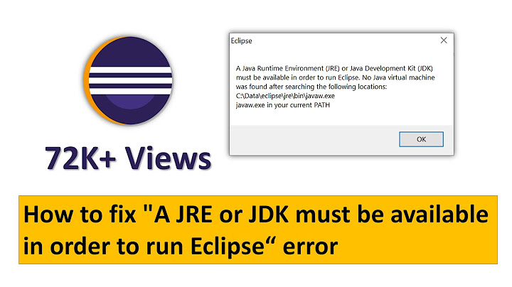 How to fix error "A JRE or JDK must be available in order to run Eclipse" | Java |