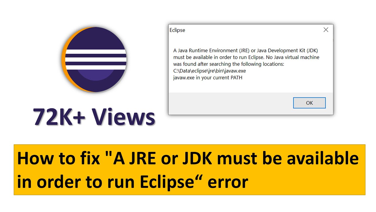 A Jre Or Jdk Must Be Available To Run Eclipse