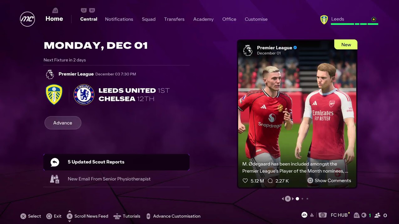 Leeds united career mode