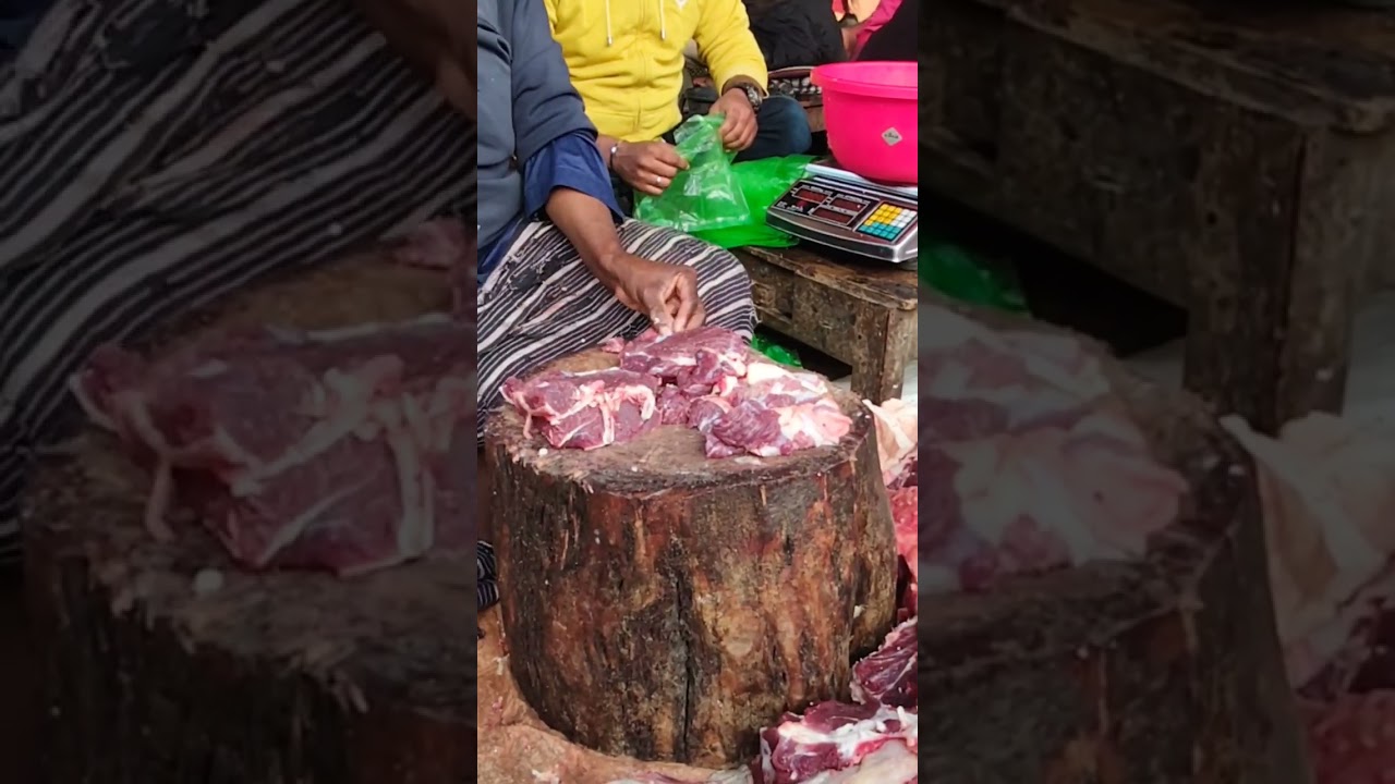 Beef Meat🍖Chopping on Wood