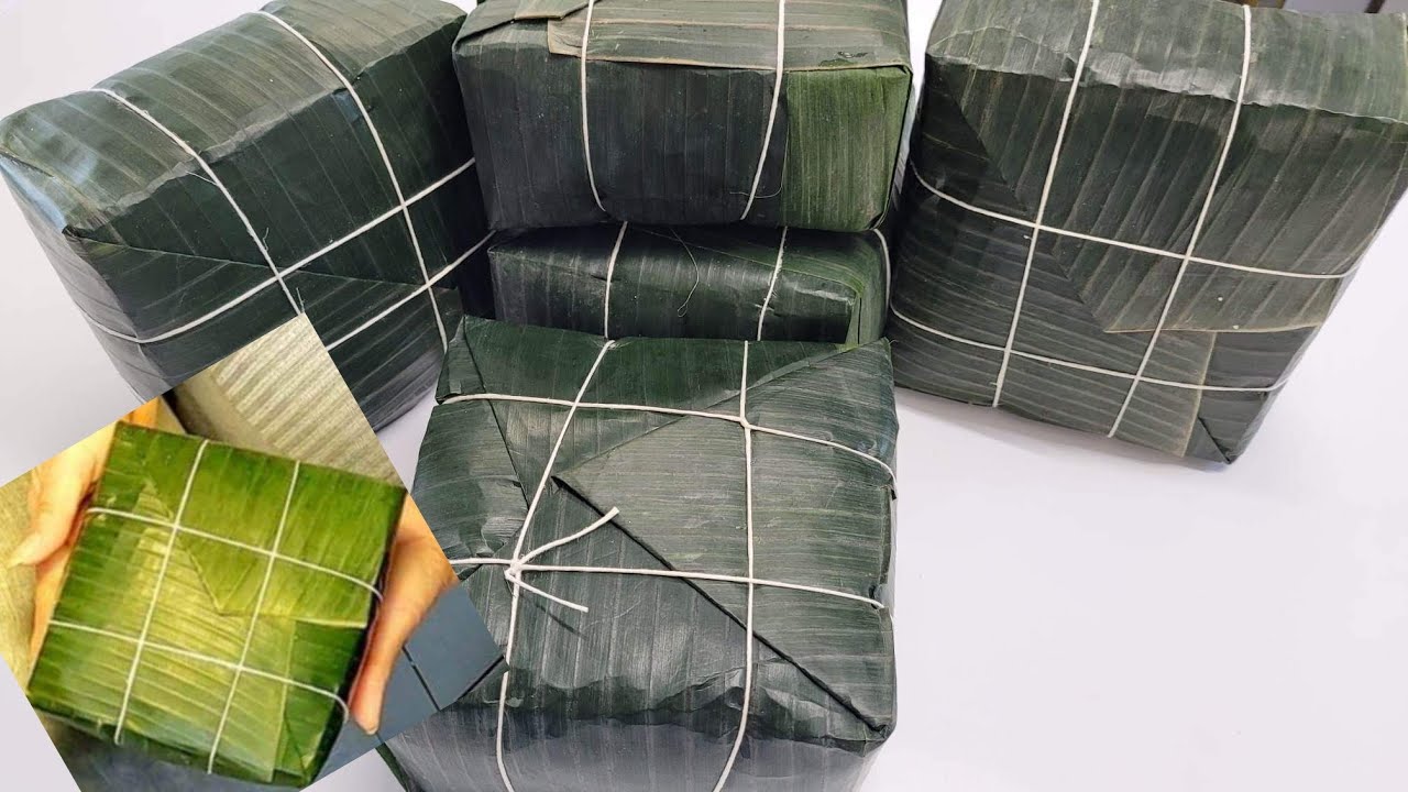 Cách Xếp Lá Gói Gói Bánh Chưng bằng Lá Chuối ( Cách 1 ) một cách đơn giản/ dễ thành công