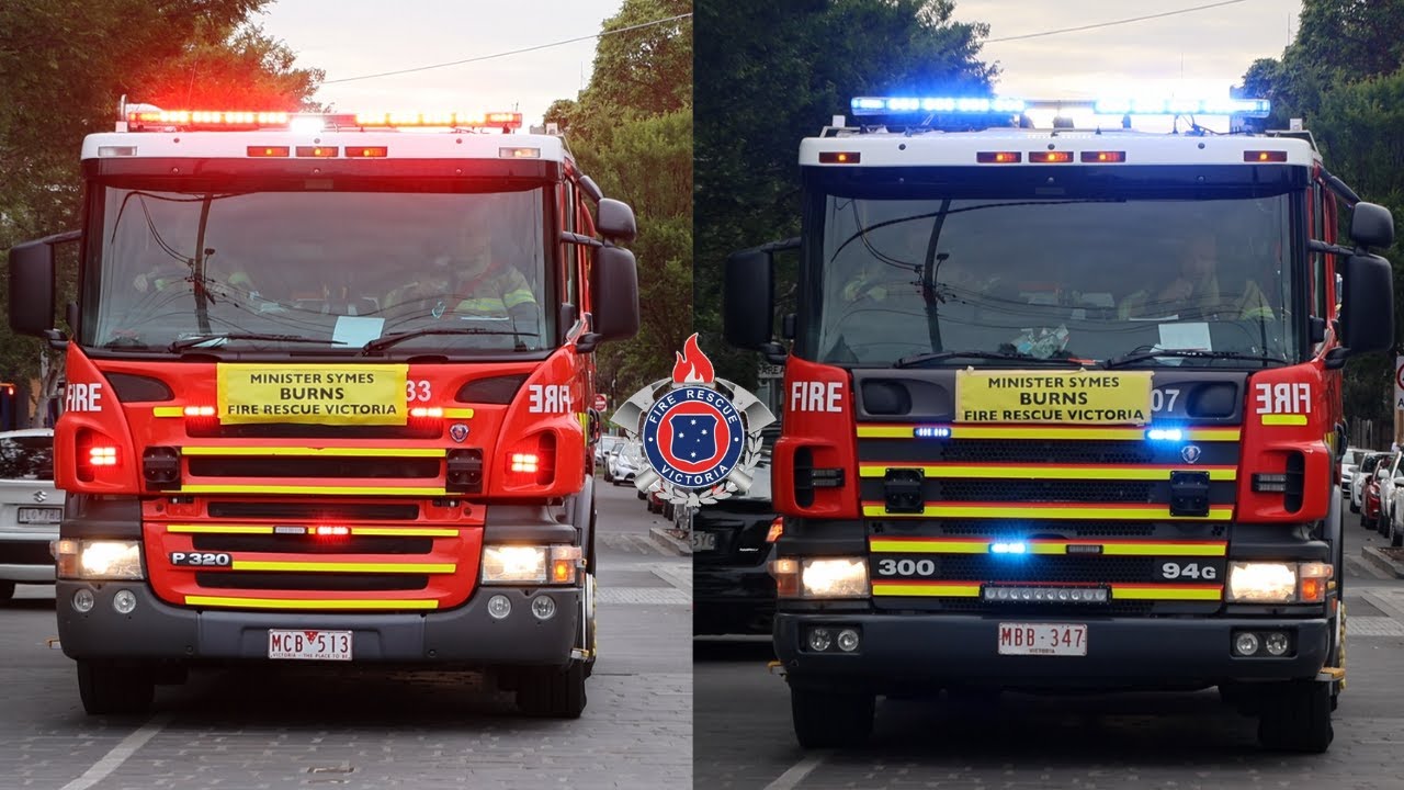 FRV | Pumper 35A + Pumper 35B Responding Code 1 to FIP Full Call in Prahran