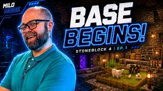 From Empty Cave to Starter Base! : StoneBlock 4 Episode 1