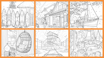 Six Stunning Scenes to Inspire & Relax Special Zen Pictures Collection Paint by Number #coloringbook