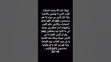 #قرآن #تلاوة_خاشعة #سورة#الزمر (وَإِذَا ذُكِرَ اللَّهُ وَحْدَهُ إشمأزت...) #الشيخ #ماهر_المعيقلي
