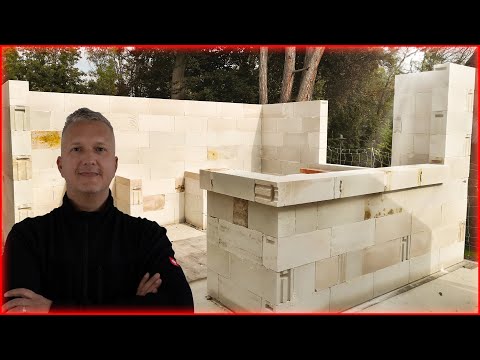 Building garden kitchen #4 - Bar | Counter | Building windows and back wall with gas concrete  Ytong