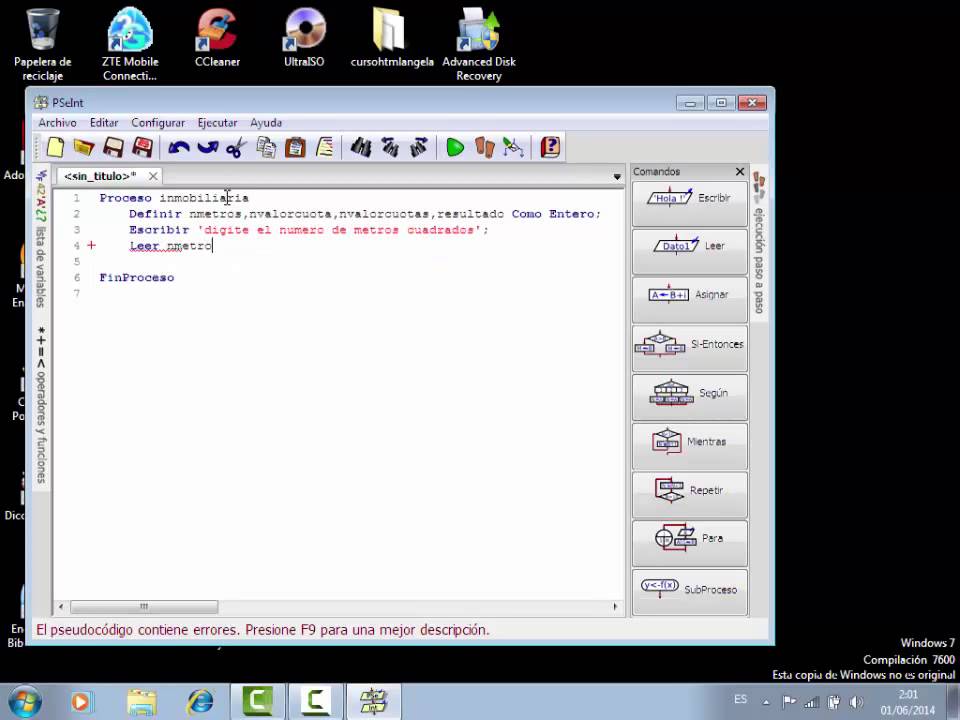 Ejercicio Pseint Calcular Valor Total De Un Terreno YouTube