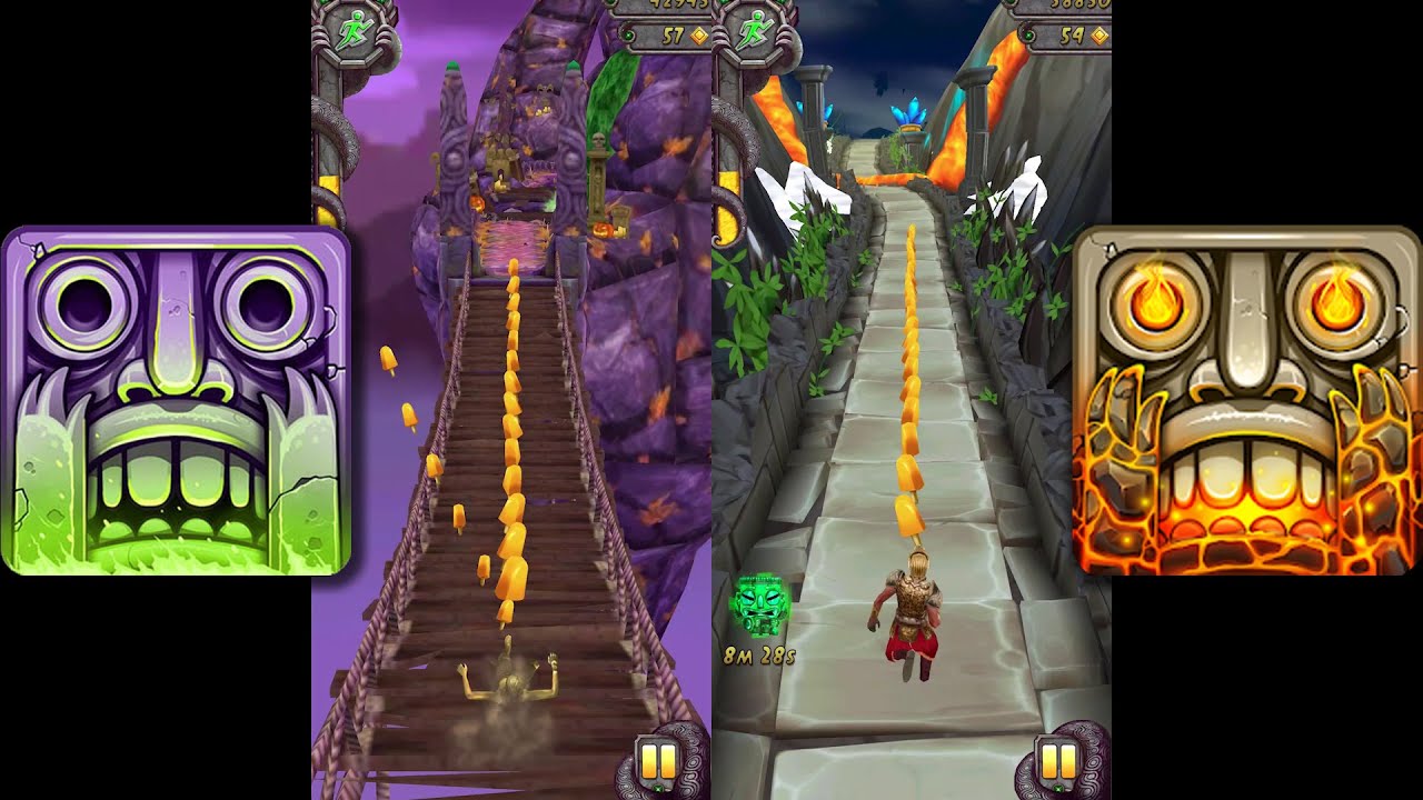 Temple Run 2 Spooky Summit Vs Temple Run 2 Volcano Island - YouTube