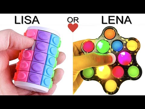 LISA OR LENA GAME 💖 Pop it | FIDGET TOYS | What do You Like? | Lisa and Lena #105