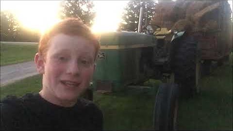 Small Square Bale Time! Making, Unloading and Piling Straw Bales!