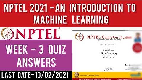 NPTEL: Introduction to Machine Learning Week 3 Quiz Answers | NPTEL Machine Learning Assignment 3