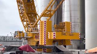 Liebherr Crane Moved Into Position In Front of GSE Tanks, SpaceX Launch Site Starbase Boca Chica, TX