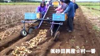 ポテカルゴ　ジャガイモ収穫機　GH652 二プロポテカルゴGH652でイモの収穫。 村一番 - YouTube