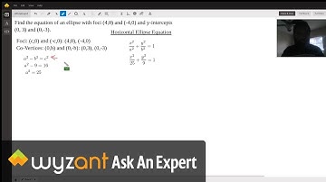 This video content explains how to find an equation of an ellipse given foci and covertices!