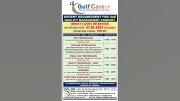 HVAC Jobs ! AC Technician Jobs ! Plumber Jobs ! MEP Jobs ! Dubai Jobs