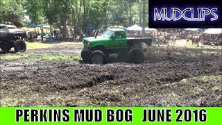 Perkins Mud Bog - Green Ford Ranger Plays In The Mud Pit June 2016