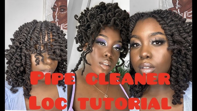 Pipe cleaner curls before and after. GrizzleRocsLocs on