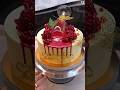 Party glasses on top of the cake? Red chocolate drizzle makes it perfect #shorts #yummy