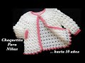 Chaquetita, cardigan a crochet paso a paso para niñas 3 a 4 años y hasta 10 años TEJIDOS FÁCIL