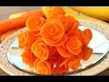 How to Make Carrot Flowers - Vegetable Carving Garnish - Sushi Garnish - Food Decoration