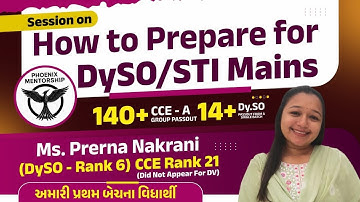 DySO rank 6 / CCE group A - Rank - 21 how to prepare for DySO/STI mains