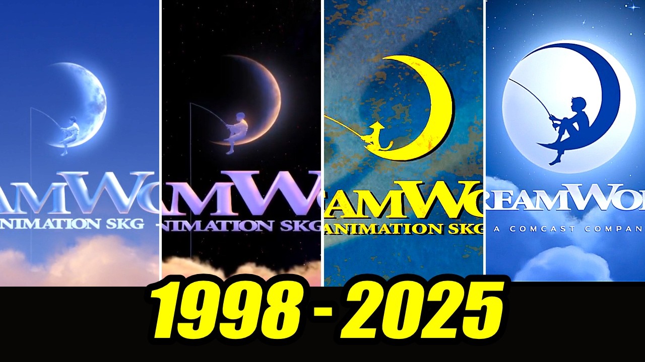Evolution of Dreamworks logo | 1998-2025 - YouTube