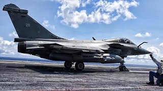 French Rafale-M Launch \& Land Aboard U.S. Aircraft Carrier