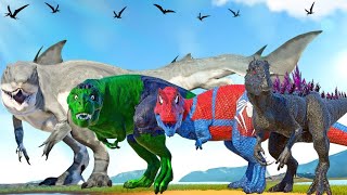 JURASSIC WORLD EVOLUTION Tyrannosaurus Rex Hulk vs King Shark, Godzilla Indominus Dinosaurs🧟🦖😲