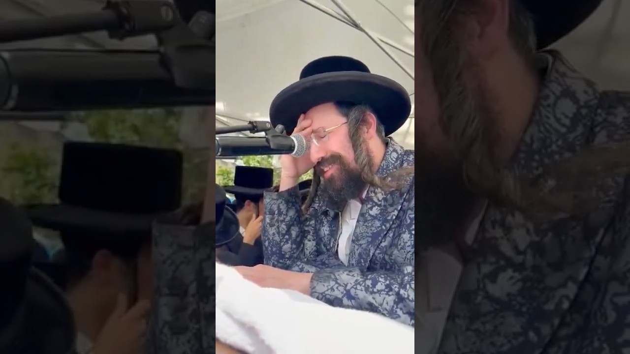 האדמו״ר ממעזבוז ממרר בבכי בהלווית אשתו הרבנית ז״ל