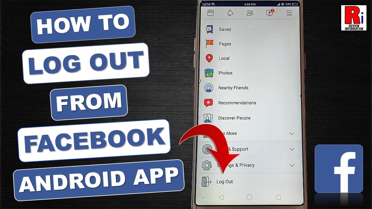 How To Log Out From Facebook Android App YouTube