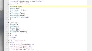 How to create horizontal menu in CSS
