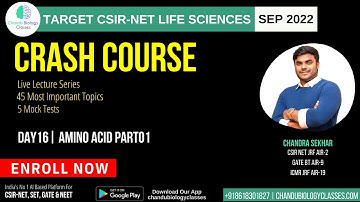 AMINO ACID PART01 |BEST LECTURE| 45 IMPORTANT TOPICS |CRASH COURSE| CSIR-NET LIFE SCIENCES SEPT2022