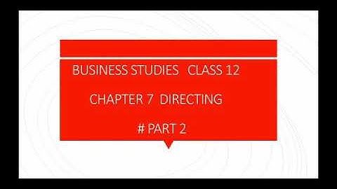chapter 7 Directing Topic (supervision ) class 12 business studies cbse #part2