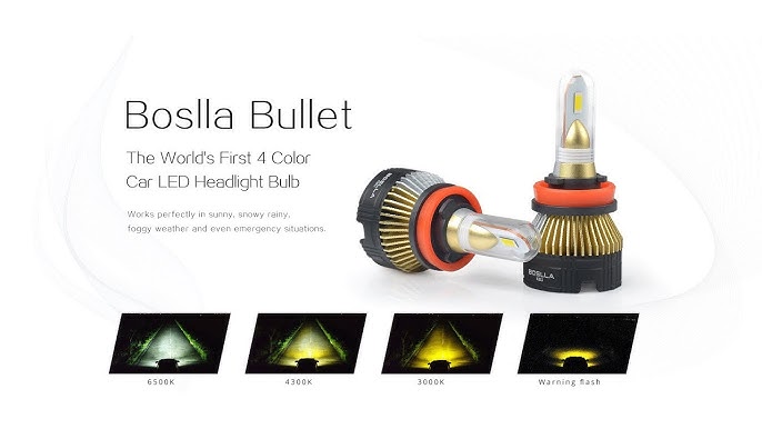 3 Colors H1 LED Headlight Bulb 6500K 4300K 3000K | Boslla B4 Series, 2 Bulbs