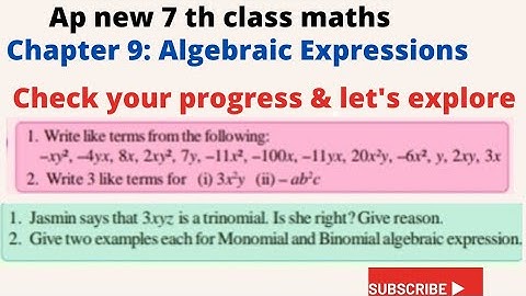 Algebraic Expressions class 7 | Algebraic Expressions let