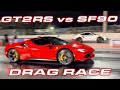 Ferrari SF90 vs Porsche GT2RS Drag Race