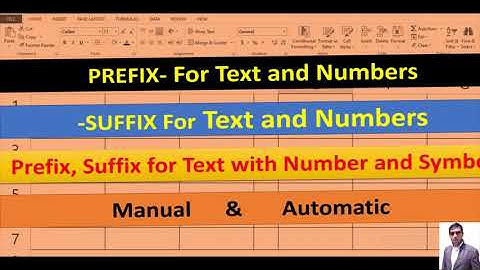 Excel Prefix Suffix | Advance  Prefix Suffix in Excel