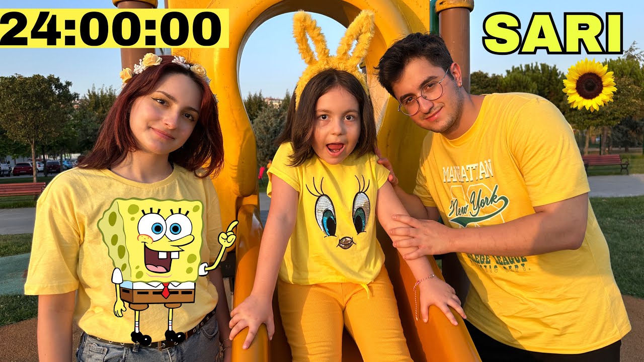 24 SAAT BOYUNCA HERŞEY SARI ZEYNEP HİRANUR/بابا جاب لي بالون - جنى مقداد | طيور بيبي