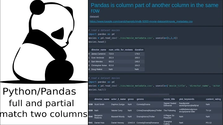 Pandas is column part of another column in the same row of dataframe