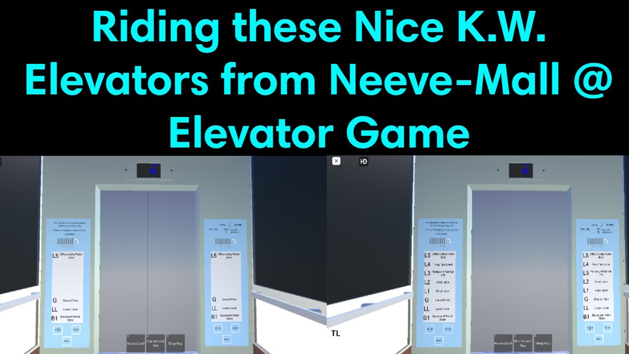 Riding these Nice K.W. Elevators from Neeve-Mall @ Elevator Game - YouTube