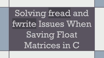 Solving fread and fwrite Issues When Saving Float Matrices in C