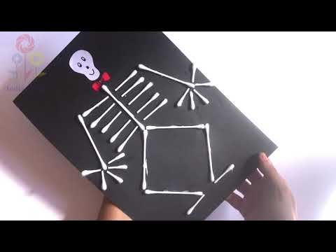 How to Make a Q Tip Skeleton for Halloween | Halloween Crafts for Kids | Easy Crafts for Kids