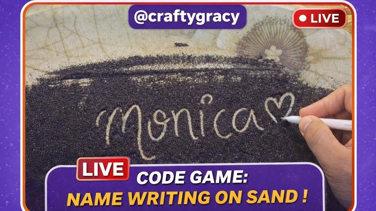 Live Name Writing on Sand 🏖️ Code Game with Subscribers | @craftygracy ...