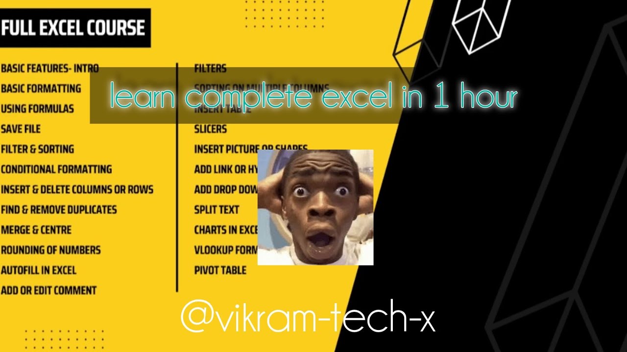 excel full course in 1 hour । एक घंटे में excel सीखें । 